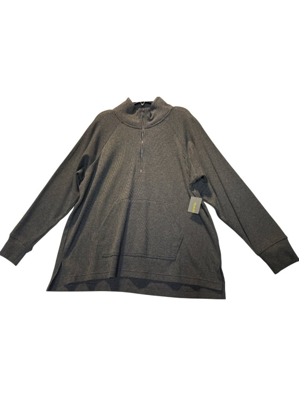 Style & Co. Plus Size 0X  Waffle Hoodie w Front Pocket Half-Zip Closure & Ribbed